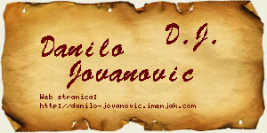 Danilo Jovanović vizit kartica